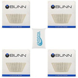 BUNN Coffee Filter – 4 PK - 100 PCS per Pack – Taller – Flat Bottom Liner – Quality Paper for Most Coffee Makers – Aromatic Brew – with Satisfying Customers Travel Tissue Pack (4PK)