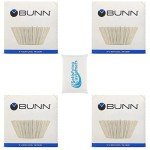 BUNN Coffee Filter – 4 PK - 100 PCS per Pack – Taller – Flat Bottom Liner – Quality Paper for Most Coffee Makers – Aromatic Brew – with Satisfying Customers Travel Tissue Pack (4PK)