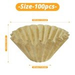 DEFUTAY 100 Pack 1-4 Cup Coffee Filters, Disposable Basket Coffee Filter for A Good Brew - Efficient and Convenient Small Coffee Filters 1 Cup - Eco-friendly and Biodegradable (Natural-1, 155/45)