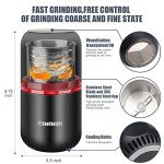 COOL KNIGHT Herb Grinder [large capacity/fast/Electric ]-Spice Herb Coffee Grinder with Pollen Catcher/- 7.5" (Black)