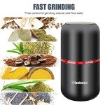 COOL KNIGHT Herb Grinder [large capacity/fast/Electric ]-Spice Herb Coffee Grinder with Pollen Catcher/- 7.5" (Black)