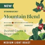 Starbucks K-Cup Coffee Pods, Medium Light Roast Coffee, Mountain Blend for Keurig Coffee Makers, 100% Arabica, Limited Edition, 1 Box (22 Pods)