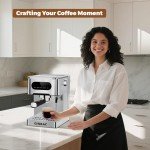 CHULUX Cold Brew Espresso Machine, 20 Bar Stainless Steel Touchscreen Cappuccino & Latte Machine with Steam Wand for Home