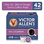 Victor Allen's Coffee 100% Colombian, Medium Roast, 42 Count, Single Serve Coffee Pods for Keurig K-Cup Brewers
