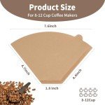 Frociviny Disposable #4 Cone Coffee Filters, 100pcs Unbleached Wood Pulp Paper, Compatible with Ninja Coffee Maker, 8-12 Cup Capacity