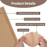Frociviny Disposable #4 Cone Coffee Filters, 100pcs Unbleached Wood Pulp Paper, Compatible with Ninja Coffee Maker, 8-12 Cup Capacity
