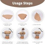 Frociviny Disposable #4 Cone Coffee Filters, 100pcs Unbleached Wood Pulp Paper, Compatible with Ninja Coffee Maker, 8-12 Cup Capacity