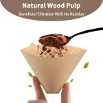 Frociviny Disposable #4 Cone Coffee Filters, 100pcs Unbleached Wood Pulp Paper, Compatible with Ninja Coffee Maker, 8-12 Cup Capacity