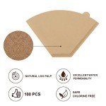 BRIKINTE Disposable Coffee Paper Filters, 100 Pcs #4 Cone Replacement Filter for Ninja Coffee Maker