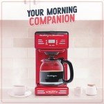 Nostalgia Retro 12-Cup Programmable Coffee Maker With LED Display, Automatic Shut-Off & Keep Warm, Pause-And-Serve Function, Red