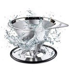 LHS Pour Over Coffee Dripper Stainless Steel Coffee Filter Metal Cone Filter Paperless Reusable Coffee Filter Single Cup Coffee Maker 1-2 Cup With Non-slip Cup Stand and Cleaning Brush