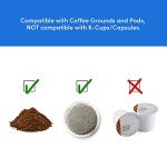 Elite Gourmet EHC111A Personal Single-Serve Compact Coffee Maker Brewer Includes 14Oz. Stainless Steel Interior Thermal Travel Mug, Compatible with Coffee Grounds, Reusable Filter, Black
