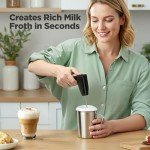 Tastyle Single Serve Coffee Maker with Detachable Milk Frother, Iced and Hot Coffee Machine for K Cup & Grounds, 40oz Removable Water Reservoir, 6 Brew Sizes, Fits 7.3" Travel Mug, Black