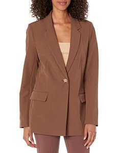 The Drop Women's Blake Long Blazer, Coffee Bean, X-Large