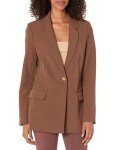 The Drop Women's Blake Long Blazer, Coffee Bean, X-Large