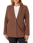 The Drop Women's Blake Long Blazer, Coffee Bean, X-Large