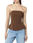 The Drop Women's Alejandra Strapless Corset Top, Coffee Bean, XL