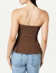 The Drop Women's Alejandra Strapless Corset Top, Coffee Bean, XL