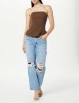 The Drop Women's Alejandra Strapless Corset Top, Coffee Bean, XL