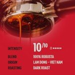 BAZAN COFFEE Too Strong, Vietnamese Robusta Whole Bean Coffee, Dark Roast, High Caffeine, Bold Espresso Flavor, Low Acidity, Perfect with Milk, 12oz Bag