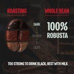 BAZAN COFFEE Too Strong, Vietnamese Robusta Whole Bean Coffee, Dark Roast, High Caffeine, Bold Espresso Flavor, Low Acidity, Perfect with Milk, 12oz Bag