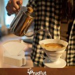 (Prudiut) 120 Count #4 Cone Coffee Filters 8-12 Cups, Disposable Natural Coffee Filters 4 Cone Paper Unbleached 4 Filters Paper Compatible with Ninja, Drip and Pour Over Coffee Maker