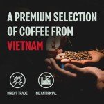 BAZAN COFFEE Too Strong, Vietnamese Robusta Whole Bean Coffee, Dark Roast, High Caffeine, Bold Espresso Flavor, Low Acidity, Perfect with Milk, 12oz Bag