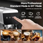 AMZCHEF Espresso Machines with LED Touch screen, Espresso Coffee machine Equip 20Bar Pressure System, Cappuccino Machine, Compact Latte Machine for Home Gifts,silver