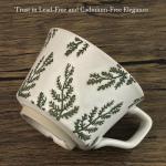 LINVIA Ceramic Coffee Mug, 12 oz Novelty Unique Teacup with Large Handle, Stoneware Cup for Tea Mocha Latte Cappuccino Espresso (Set of 4, Butterfly Grass Ivy and Leaf)