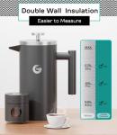 Coffee Gator French Press + Travel Jar - 34oz Gray