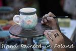 Authentic Polish Pottery Mug 12 oz in Spring Flowers Design Handmade in Bolesławiec Poland by Ceramika Bona + Certificate of Authenticity