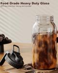 VA1KENE Cold Brew Coffee Maker 64oz, Iced Coffee Maker with 304 Stainless Steel Filter, Mason Jar Pitcher with Lid and Spout (Black)