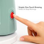 OVENTE 12-Cup Drip Coffee Maker with Borosilicate Glass Carafe, One-Touch Operation Machine, Anti-Drip System, Reusable Filter and Clear View Water Gauge, Ideal for Home or Office, Light Teal CM412LBL