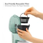 OVENTE 12-Cup Drip Coffee Maker with Borosilicate Glass Carafe, One-Touch Operation Machine, Anti-Drip System, Reusable Filter and Clear View Water Gauge, Ideal for Home or Office, Light Teal CM412LBL