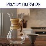 Oodle Coffee Pour Over Coffee Maker, Wood and Glass, 600ml with Stainless Steel Filter, 5 x 9 inches