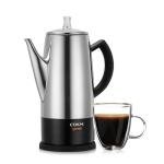 CDKM Classic 12 Cup Percolator, PC-9822, Stainless Steel with keep warm,cordless service (Mirror Polished)