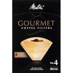 Melitta #4 Gourmet Cone Coffee Filters, Unbleached Natural Brown, 80 Total Filters Count