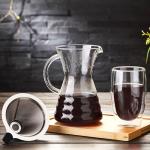 Unbreakable - Pour Over Coffee Maker with Permanent Stainless Filter 27 fl oz, Thickened Heat-Resistant Borosilicate Glass Dripper Coffee Brewer, Stovetop Safe