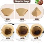200 Count Cone Coffee Filters #4, Unbleached 04 Coffee Filters 8-12 Cup, Disposable Natural Paper Filters, No.4 Cone Filters for Ninja, Pour Over and Drip Coffee Maker