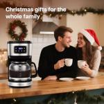 HousesAid Touchscreen Programmable 12 Cup Coffee Maker Drip Coffee Machine,1,4 Cup Setting,Stainless Steel Carafe,Keep-Warm Function,Auto Shut off for home and work