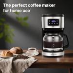 HousesAid Touchscreen Programmable 12 Cup Coffee Maker Drip Coffee Machine,1,4 Cup Setting,Stainless Steel Carafe,Keep-Warm Function,Auto Shut off for home and work