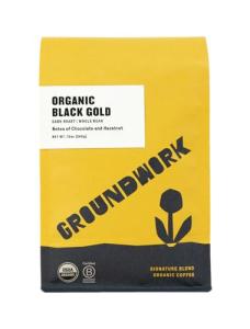 Groundwork Certified Organic Whole Bean Coffee, Black Gold, 12 oz Bag