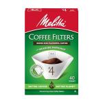 Melitta #4 Cone Coffee Filters, White, 40 Total Filters Count - Packaging May Vary