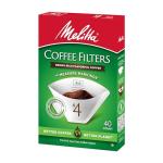 Melitta #4 Cone Coffee Filters, White, 40 Total Filters Count - Packaging May Vary
