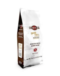 Eurocaf Blend Gold 100% Arabica, Whole Bean Coffee, Medium Roast, 2.2 Ib, Original Italian Coffee (Pack of 1)