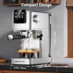 KEENSTAR 20Bar Espresso Machine with Hot & Rapid Cold Brew, Stainless Steel Coffee Makers, Espresso Maker with Milk Frother Steam Wand, Touch Screen with Water Tank for Latte, Cappuccino, Gift