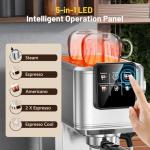 KEENSTAR 20Bar Espresso Machine with Hot & Rapid Cold Brew, Stainless Steel Coffee Makers, Espresso Maker with Milk Frother Steam Wand, Touch Screen with Water Tank for Latte, Cappuccino, Gift