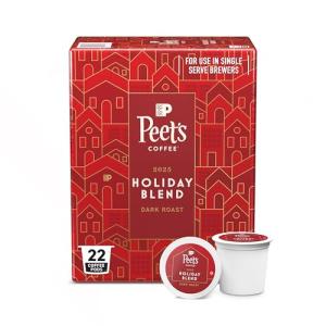 Peet's Coffee, Dark Roast Single Serve Coffee Pods - Holiday Blend 22 Count (1 Box of 22 Pods)