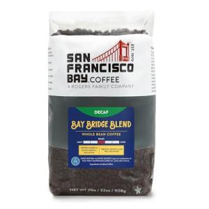 San Francisco Bay Whole Bean Coffee - DECAF Bay Bridge Blend (2lb Bag), Medium Roast, Swiss Water Processed