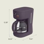 bella 12 Cup Programmable Coffee Marker, Reusable Dishwasher Safe Accessories, Easy LCD diaply, Auto Shutoff, 900 watt, Plum